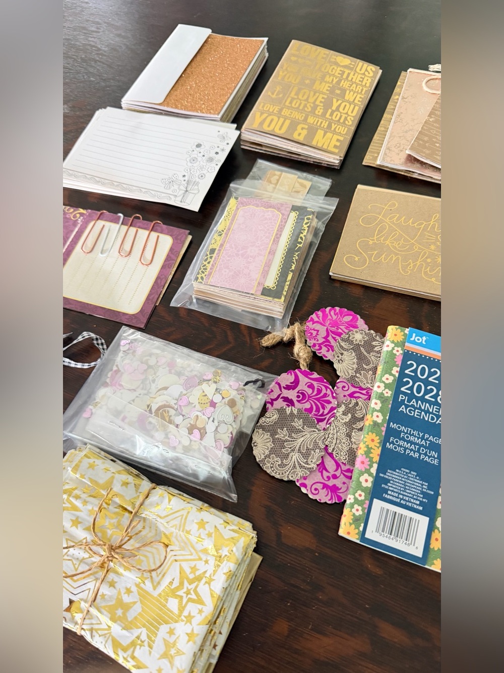 Large Stationary Bundle Journaliing Scrapbooking Mini Journals Tags Tissue Paper
